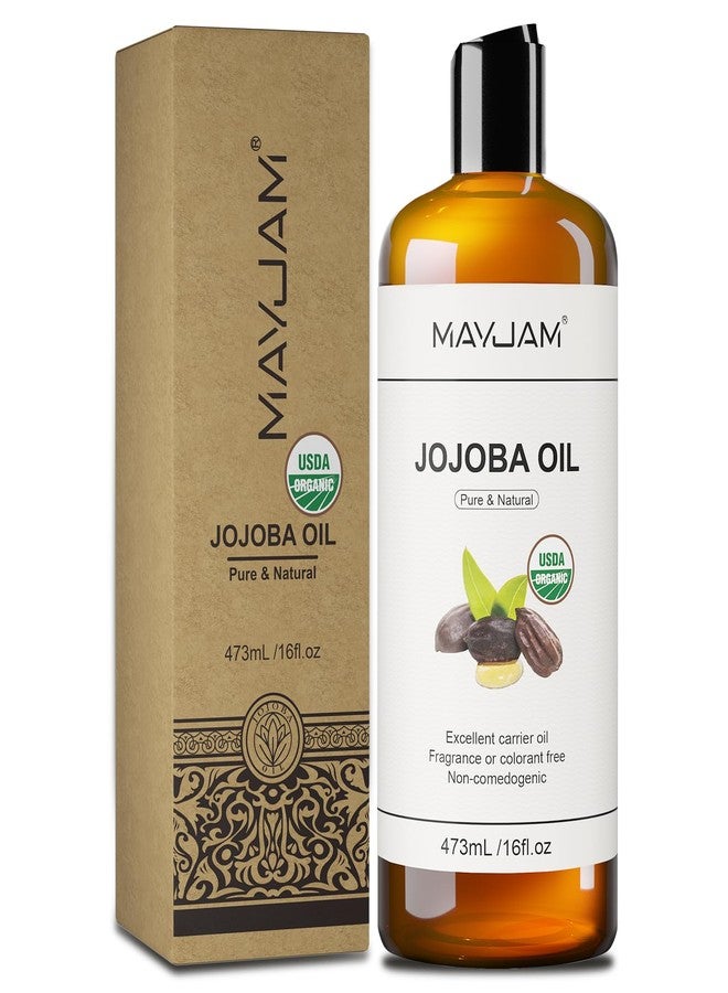 MAYJAM Jojoba Oil Organic USDA Certified 16 Oz, 100% Pure & Natural Jojoba Oils for Skin, Hair, Face, Nails, Body Massage, Cold Pressed Unrefined Carrier Oil for Essential Oils Mixing - Image 2